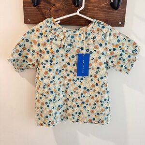 NWT Maison Me Organic Cotton Floral Blouse 6-7YRS